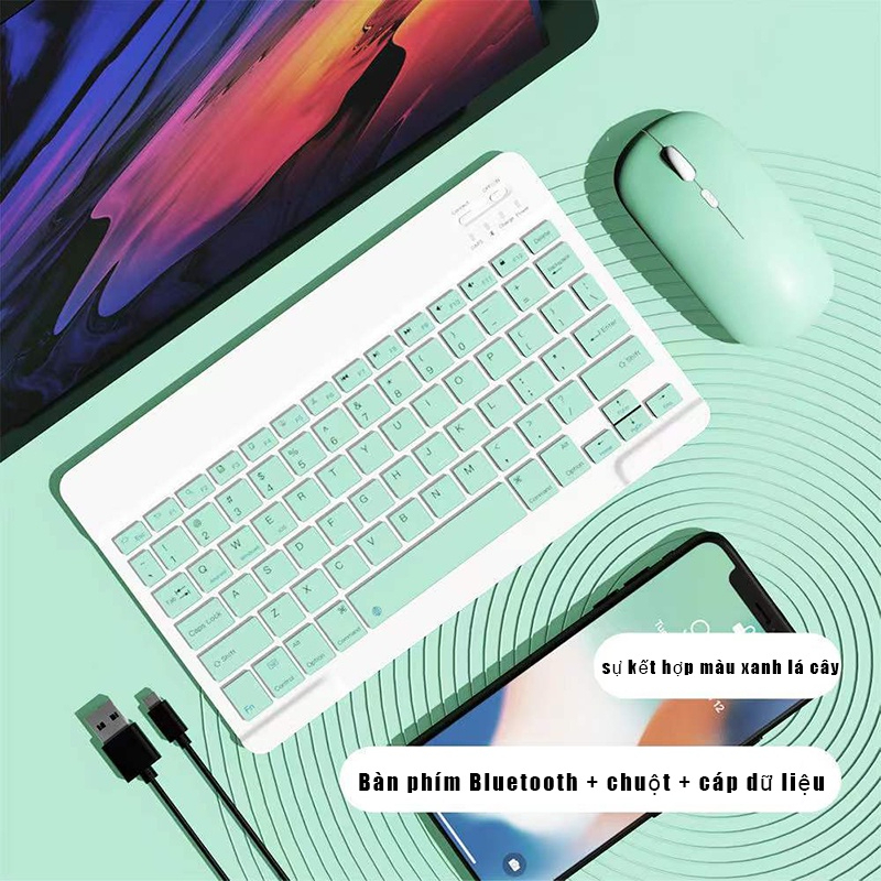 Keyboard & mouse bluetooth - Bộ Combo chuột và bàn phím Bluetooth mini ko dây nhỏ gọn,đẹp,sang trọng
