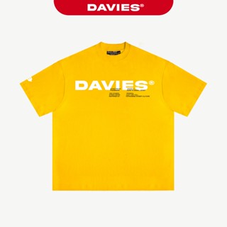  Áo thun vàng nam nữ in chữ DAVIES nam nữ form rộng tay lỡ phong cách hiphop thun cotton Invasion Tee| D38-T1-VD 