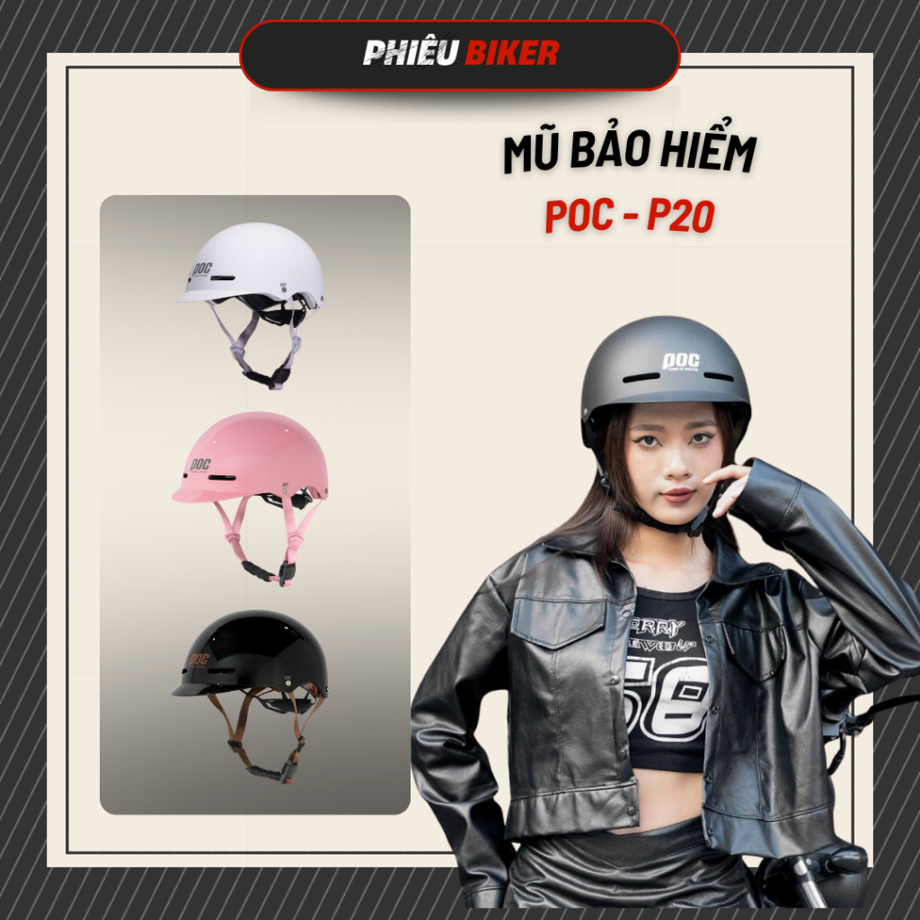 Nón bảo hiểm nửa đầu POC P20 chính hãng