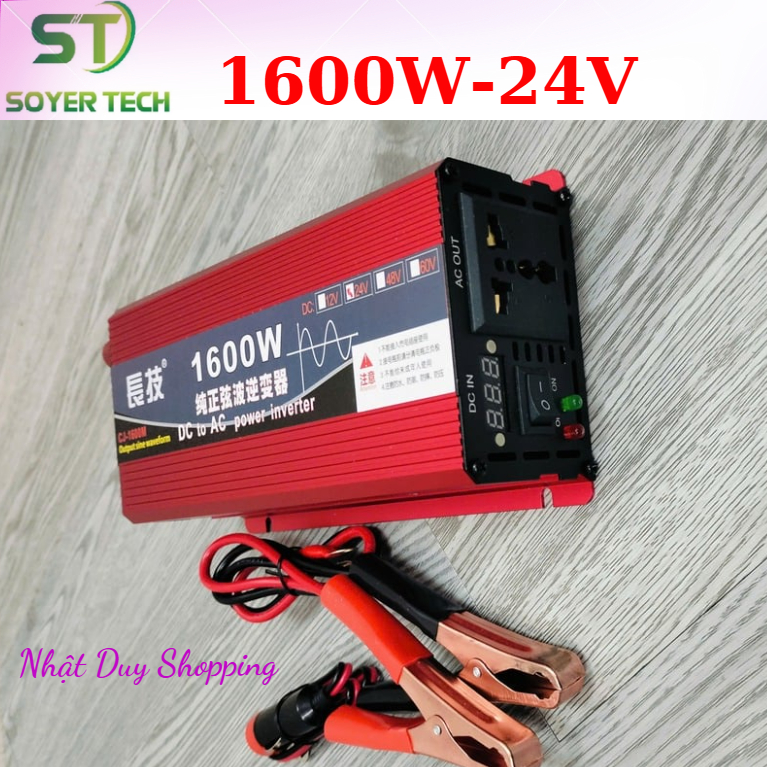 Bộ Kich Điện Inverter 1600W  24V-220V Sin Chuẩn-Đổi Nguồn 1600w Sin Chuẩn.