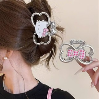  Kẹp tóc cào tóc màu bạc tráng gương nhũ kim tuyến màu hello kitty phong cách trẻ trung năng động 