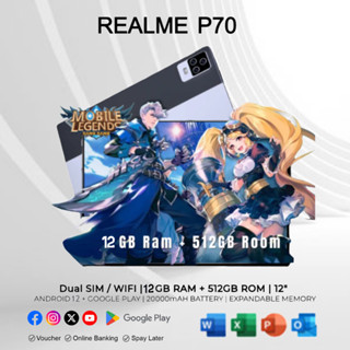 Realme Pad Pro Tablet | 16GB + 512GB Dual SIM 4G LTE WiFi 2.4/5G | Android 12 Snapdragon 865 | 20000mAh