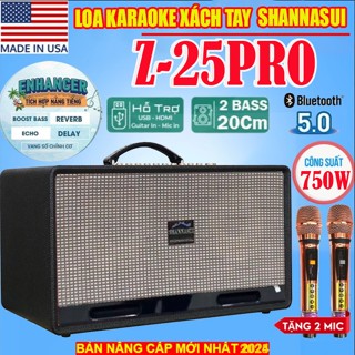  Loa Karaoke Xách Tay Z-25PRO-.Công Suất 750W ,Loa 4 Đường Tiếng  Bass Đôi 20Cm ,Chip DSP Rerveb,Echo Hát Karaoke Cực Hay 