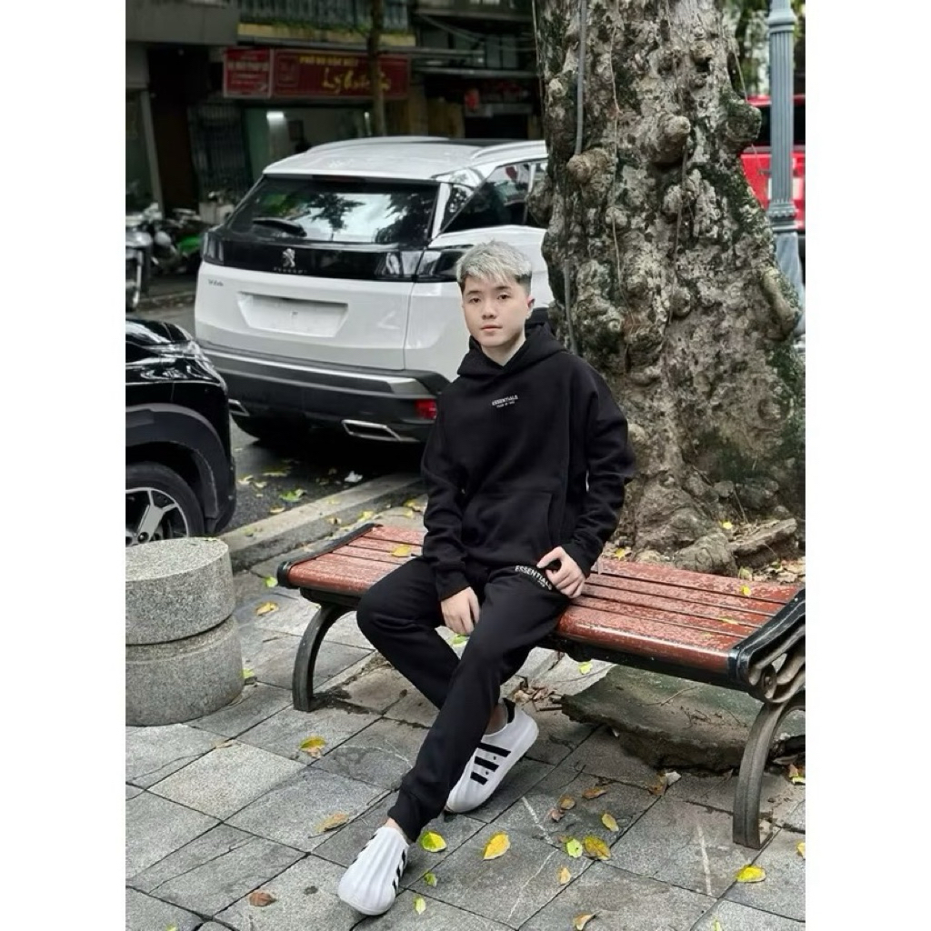 Bộ nỉ nam thu đông, bộ đồ nam Hodie Essentials nỉ bông dày ấm cao cấp Size : S M L XL