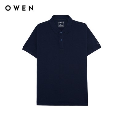 Owen - Áo polo Bodyfit APV257140 màu Xanh tím than chất liệu CVC Spandex