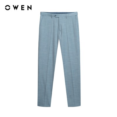 Owen - Quần tây Slim Fit Tăng đơ QV256134 màu Xanh nhạt chất liệu TR Spandex