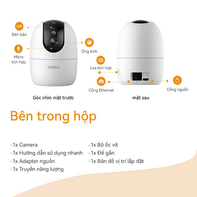 Camera trong nhà Imou A32 & A52 Pro - Độ phân giải 2K & 3K, Ban đêm có màu, Tích hợp phím Gọi | BigBuy360 - bigbuy360.vn