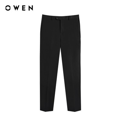Owen - Quần tây Regular Fit Tăng đơ QRT252552 màu Đen chất liệu Knit