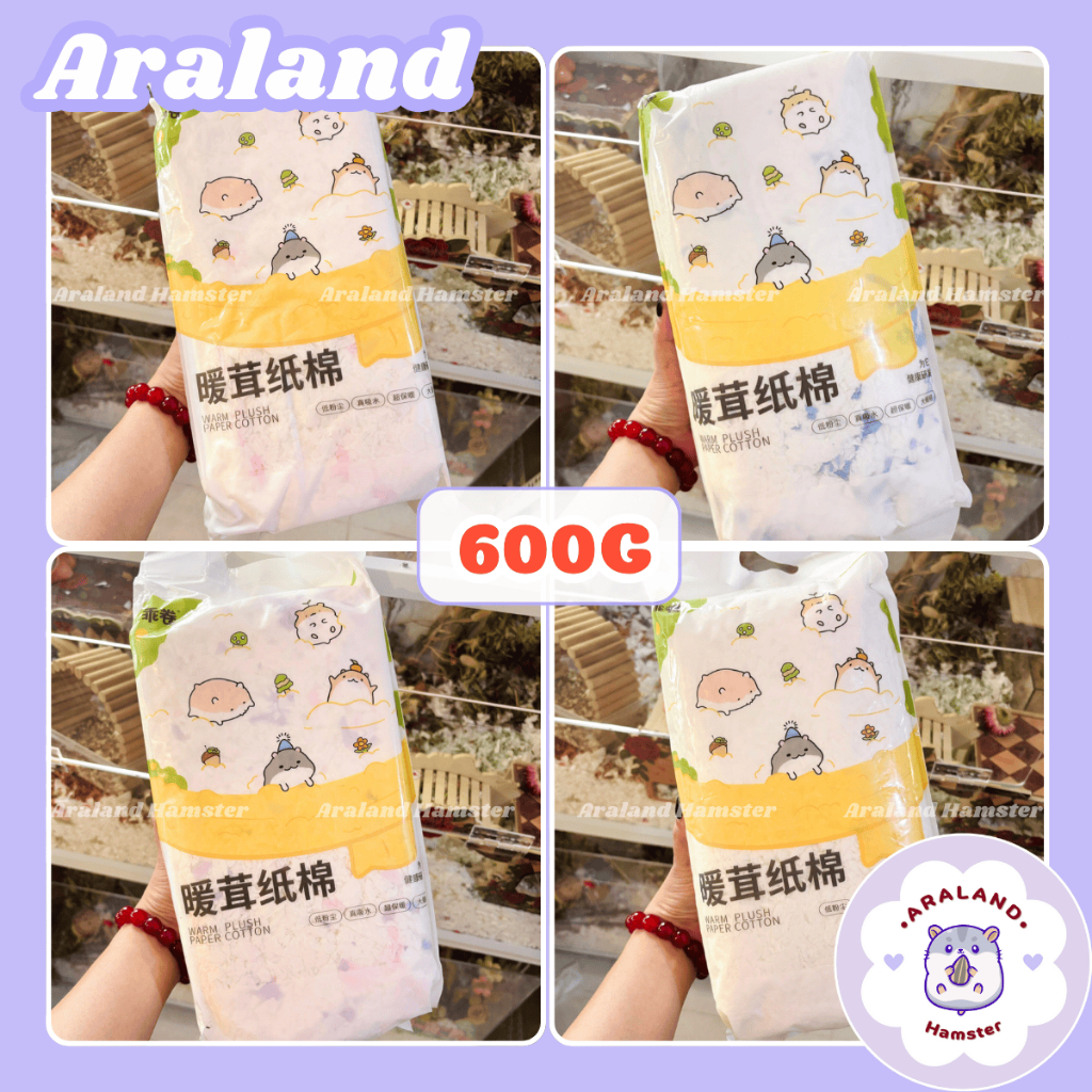 [GJGJO] Giấy Cotton không Bụi Mềm Mịn Êm Ái 600g Tiết Kiệm Lót Chuồng Cho Hamster Và Thú Cưng Nhỏ Gj