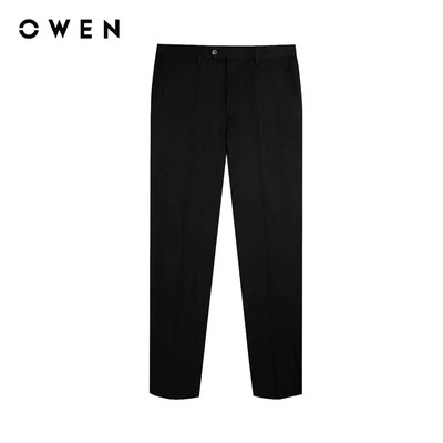 Owen - Quần tây Regular Fit Tăng đơ QRT252454 màu Đen chất liệu Nano