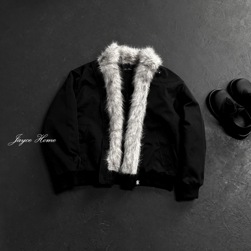 Áo khoác lông thỏ 𝐅𝐮𝐫 𝐂𝐨𝐥𝐥𝐚𝐫 𝐏𝐮𝐟𝐟𝐞𝐫 𝐉𝐚𝐜𝐤𝐞𝐭 JayceHome
