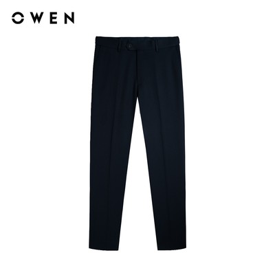 Owen - Quần tây Slim Fit Tăng đơ QST257074 màu Xanh tím than chất liệu Nano