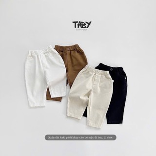 Quần dài kaki basic Taby Kids phối khuy, chất liệu kaki hàn cao cấp, form baggy che khuyết điểm cho bé 9-24kg 4666QDB
