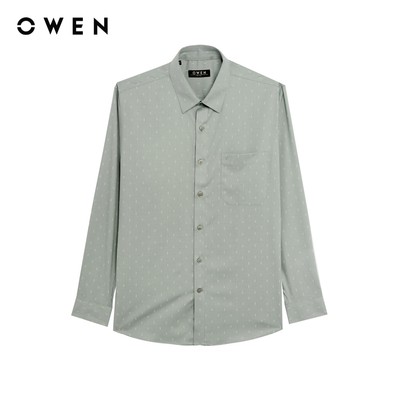 Owen - Áo sơ mi dài tay Plus size AF255088DT màu Xám chất liệu Bamboo spandex