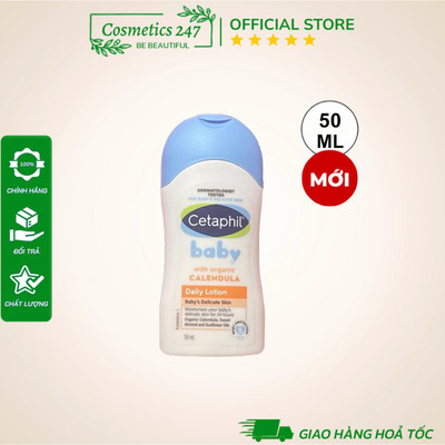 [HÀNG TẶNG KHÔNG BÁN ] Sữa dưỡng ẩm dịu lành hằng ngày cho bé Cetaphil Baby Daily Lotion with Organic Calendula 50ml