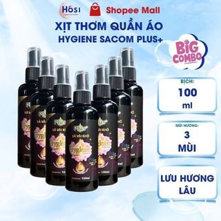 Xịt vải khô Hygiene Sacom Plus Chai 100ml, xịt thơm quần áo (XỊT VẢI THƠM AMY PLUS)
