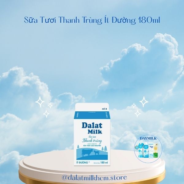 Sữa Tươi Thanh Trùng Dalat Milk 180ml