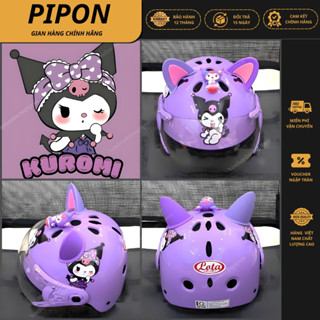  Nón bảo hiểm trẻ em Kuromi Labubu Cabypara cute mũ bảo hiểm gắn sticker 3D chính hãng bảo hành 1 năm đạt chuẩn ATGT 