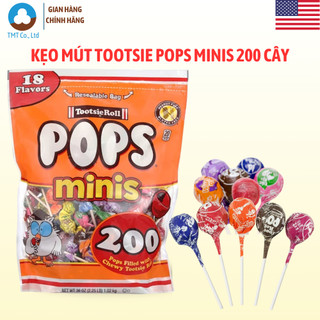 Kẹo mút Tootsie Roll Pops Minis 200 cây 18 vị, nhập khẩu Mỹ