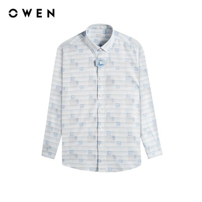 Owen - Áo sơ mi dài tay Slim Fit AS255037D màu Xanh chất liệu Nano