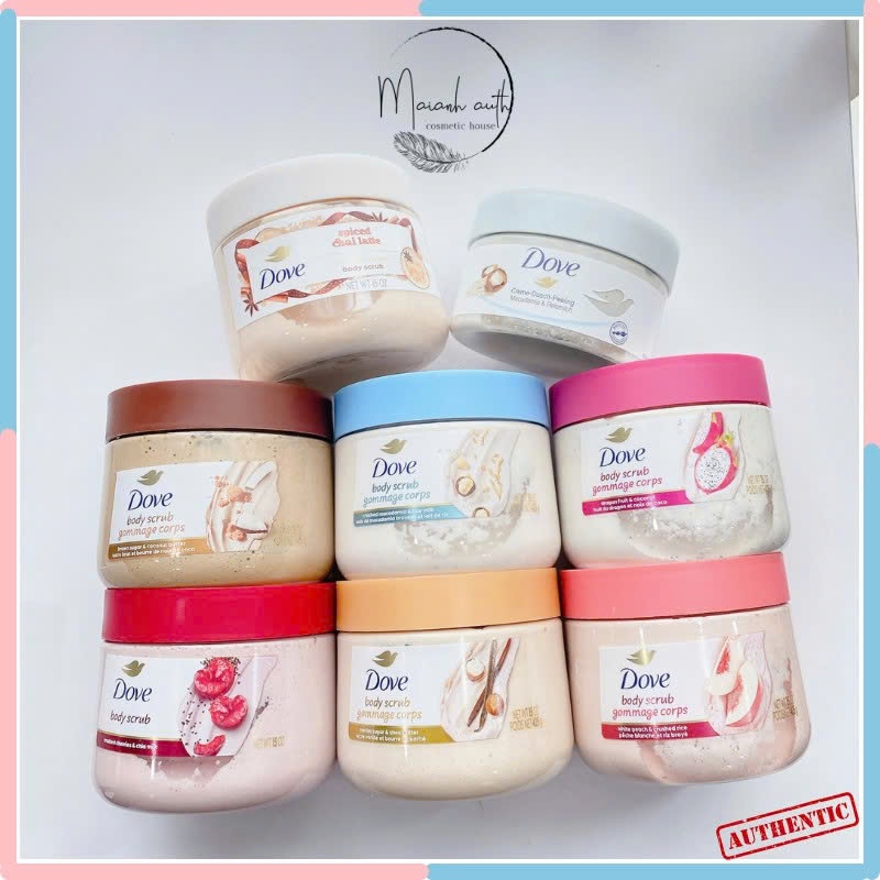 Tẩy Tế Bào Chết Dove Macca Dưỡng Da Mịn Màng, Tẩy Tế Bào Chết Body 298g