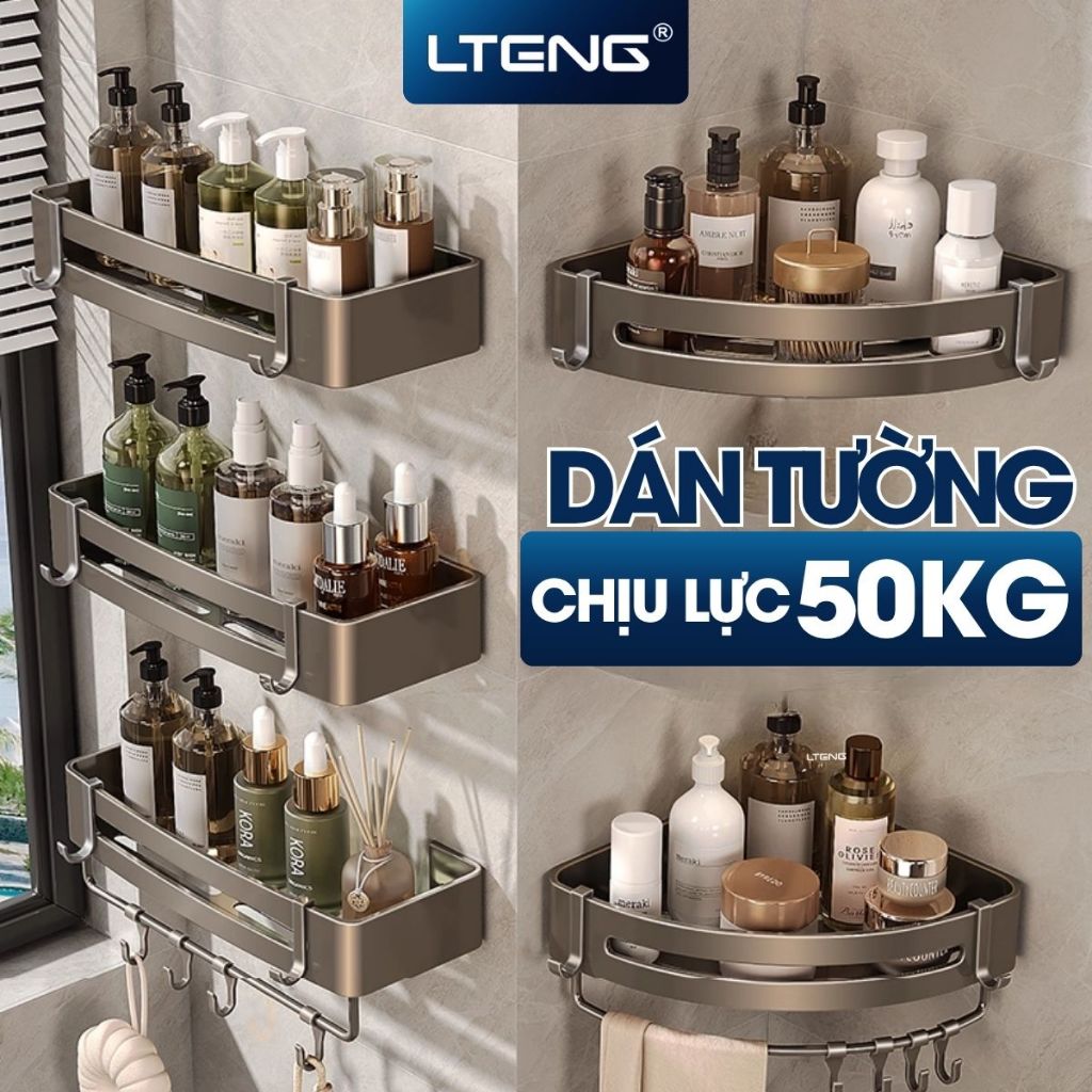 Kệ góc nhà tắm LTENG dán tường, để đồ phòng tắm, chất liệu nhôm hàng không cao cấp, bảo hành 10 năm