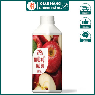 NƯỚC CỐT TRÁI CÂY CÔ ĐẶC SAN - TÁO ĐỎ - chai lớn 1Kg, mẫu thử 100ml (Trái Cây Tự Nhiên - Hương Thơm, Màu Sắc Nổi Bật)