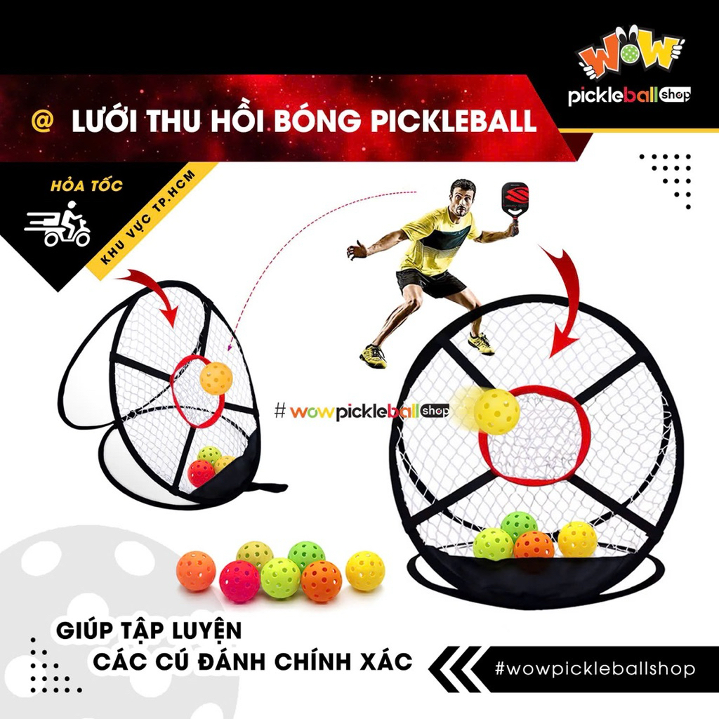 ✅ Bộ lưới tập luyện & thu hồi Bóng Pickleball, Tennis, Gofl, Bóng chày,…