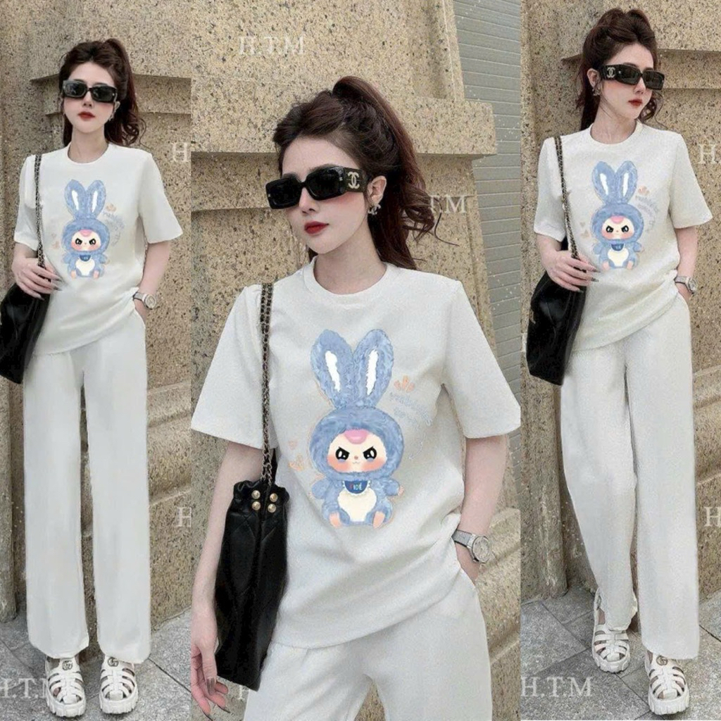 SÉT BỘ THUN COTTON QUẦN DÀI THÊU HT