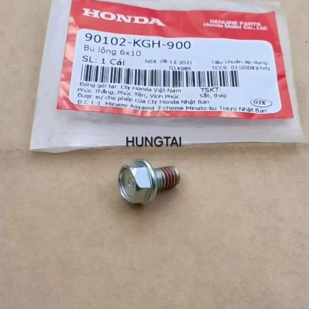 Ốc, bu lông 6x10 kẹp ống dây dầu phanh WAVE Thái, ZX, RS, S100, FUTURE.... zin 90102-KGH-900