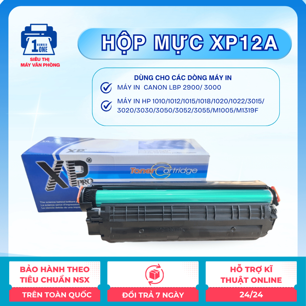 Hộp mực máy in Canon 2900, 3000 HP 1020, HP 1010 Cartridge 12a (Xppro)
