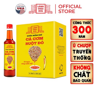 Nước mắm nhỉ cá cơm ruột đỏ Làng Chài Xưa 525ml cá ngon vùng nước trồi 300 năm truyền thống