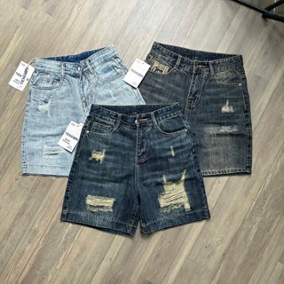  TIENSTYLE - Quần Jean Ngố Nữ Kiểu Bụi và Rách Cào Thêu Chữ min Túi Sau Mạc Da Lưng Có Bigsize 80kg 