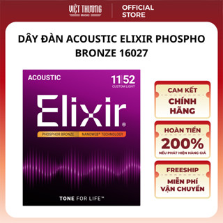  Dây đàn guitar dây đàn thay thế elixir phosphor bronze NANOWEB® Custom Light  .011-.052  3313216027 - Việt Thương Music 
