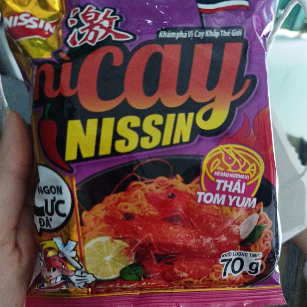 Nissin- 3 gói Mì Trộn cay hương vị Thái tomyum