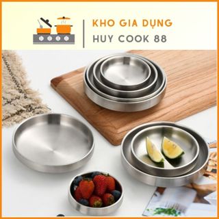 Đĩa inox 2 Lớp Cách Nhiệt Đựng Banchan, Nước Chấm, Gia Vị Huycook88 Hàn Quốc, thiết kế nhỏ xinh , chất liệu inox cao cấp