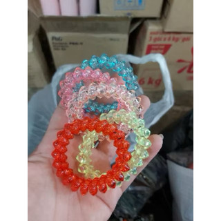 Set 5 Dây lò xo buộc tóc nhiều màu co giãn tốt không gãy tóc màu ngẫu nhiên