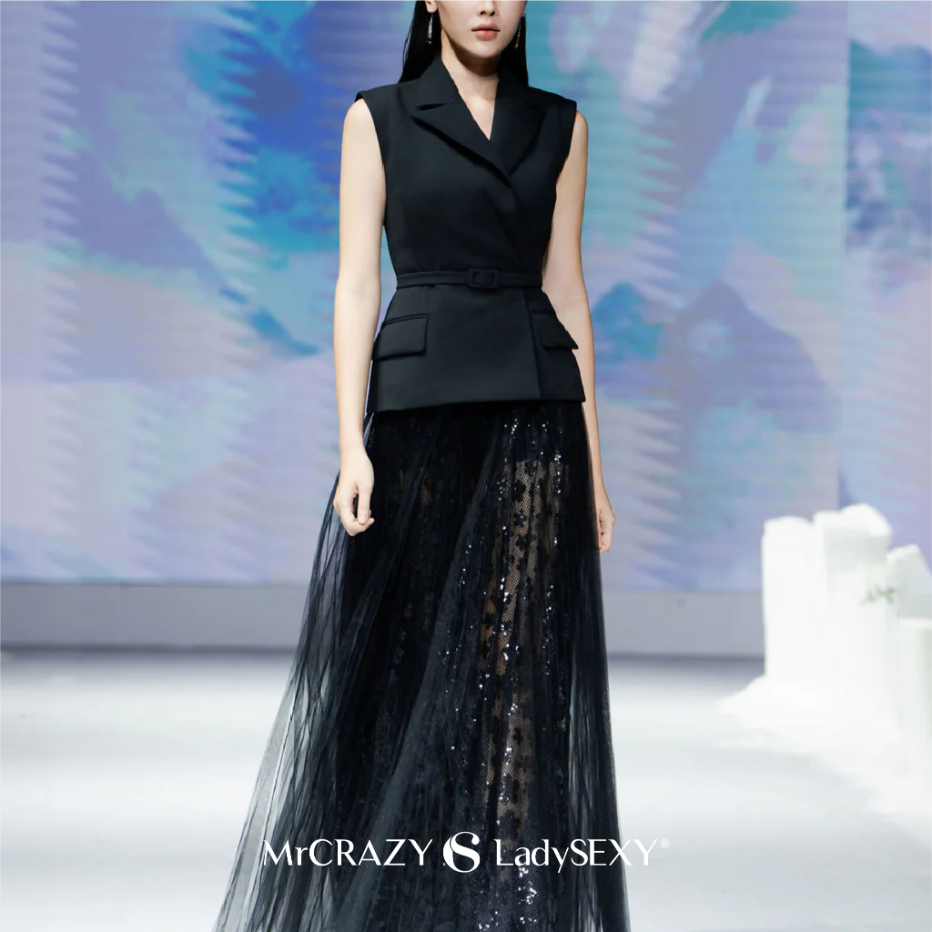 Áo Black Ice Vest - Sát nách cổ chữ V, có thắt lưng chiết eo - Mr Crazy & Lady Sexy