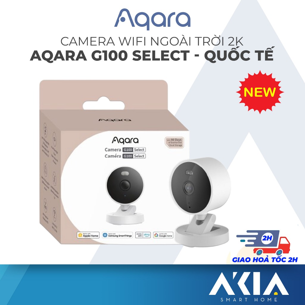 Camera ngoài trời Aqara G100 Select quốc tế CH-C08D - Độ nét cao 2K, Hỗ trợ Wi-Fi 6, Homekit