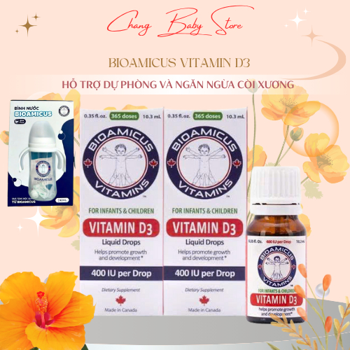 Bioamicus Vitamin D3 - Bổ Sung Vitamin D3 Giúp Phát Triển Xương chai 10ml + quà