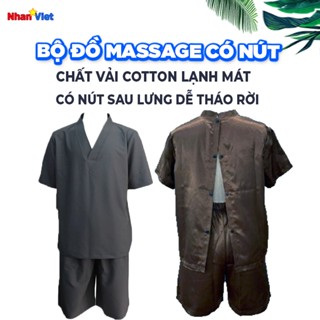  BỘ ĐỒ TRỊ LIỆU CỔ TIM có nút lưng đồ xông hơi spa nam nữ quần áo khách mặc massage body chất cotton lạnh mềm mịn mát 