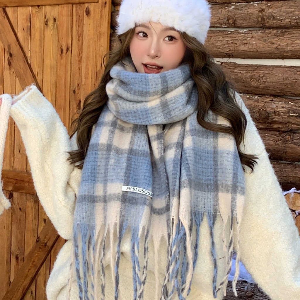 Khăn Choàng Cổ Mẫu Mới K54 Họa Tiết Kẻ Sọc Mềm- Ấm