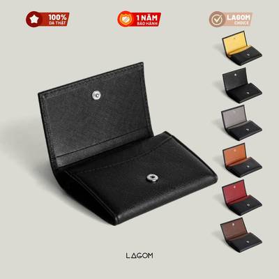 Ví Da Nam Nữ Đựng Thẻ Chất liệu da thật - da saffiano bền bỉ - Tiny Easy Wallet - thương Hiệu Lagom