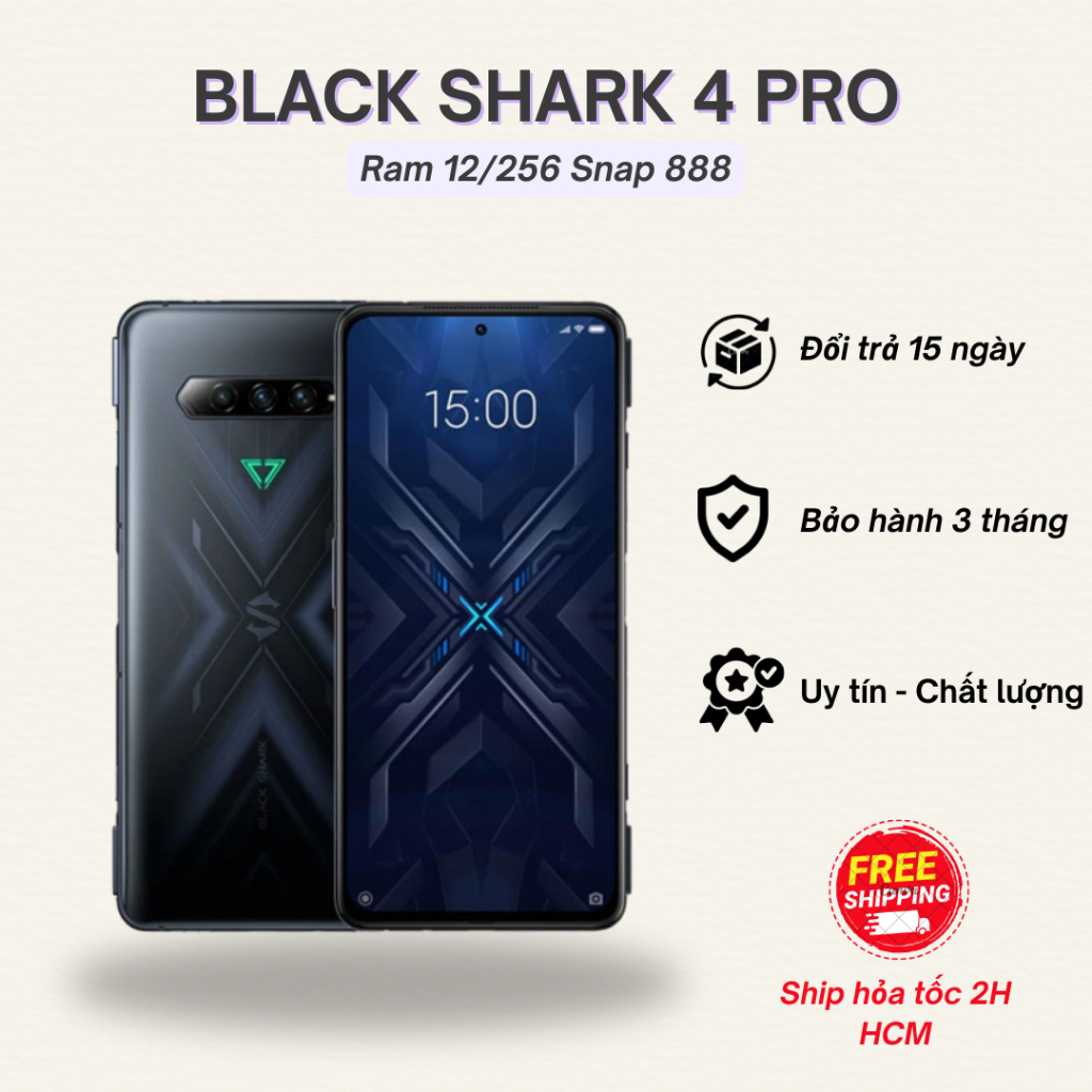 Điện thoại Black Shark 4 Pro Ram 12/256 Snap 888 - Gaming Phone cấu hình cực mạnh