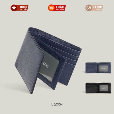 Ví nam da taiga LAGOM Marine Wallet - Dáng ngang có ngăn khóa kéo