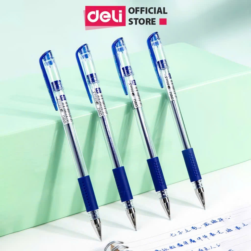 Combo 3/6/12 Cây  bút gel nước DELI 6600 / 33399 ngòi 0.5mm / Bút S6600 có ruột G36 thay thế - Deli 