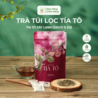  Trà Túi Lọc Tía Tô APG ECO hỗ trợ cho người bệnh gout làm đẹp da quy cách túi 25 gói x 2g 