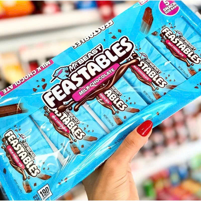 🍫 GÓI 5 THANH SOCOLA SỮA CỦA MỸ MR BEAST FEASTABLES MILK CHOCOLATE BARS GÓI 35G x 5 (175G) U.S.A 🛬