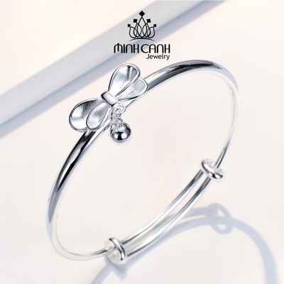 Vòng Bạc Cho Bé Gái Nơ Mix Bi - Minh Canh Jewelry