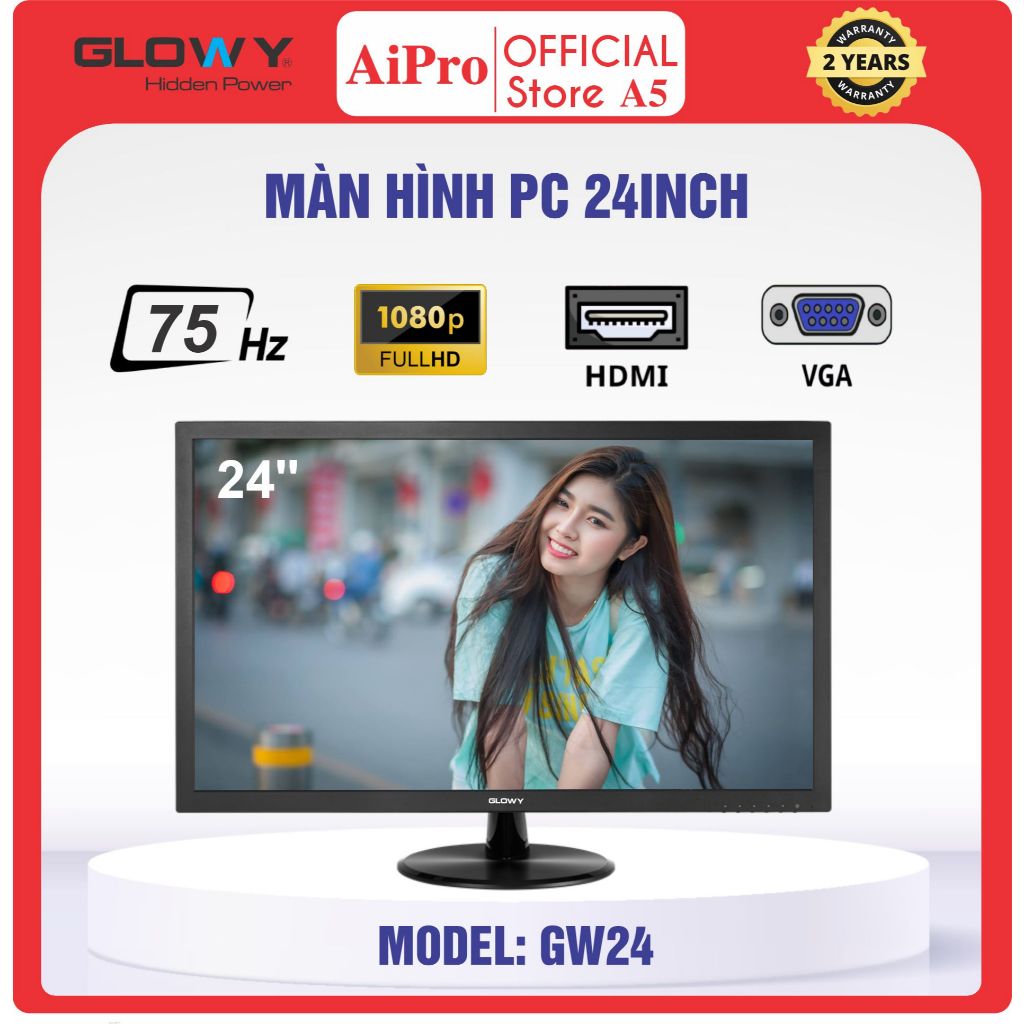 Màn Hình hãng GLOWY 19|20|22|24 Inch - Mới 100% FULL BOX  - Bảo hành 24 tháng !!